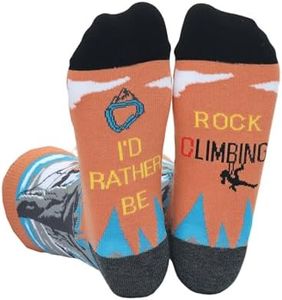 IRISGOD I'd Rather Be Funny Dress Socks for Men and Women Humor Joke Gifts, Rock Climbing, One Size