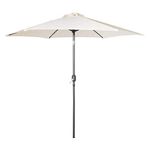 VonHaus Parasol 2.7M – Parasol Umbrella for Outdoor, Garden, Patio – Sun Shade Canopy with Hand Crank, Tilt Function, UV30+ Protection, Air Vent, Powder Coated Steel Frame