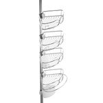 Zenna Home Rustproof 4-Tier Tension Pole Caddy, Stainless Steel, 60" to 108"