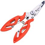 Sougayilang Ultralight Aluminum Fishing Pliers, Corrosion Resistance Braid Split Ring Pliers - Orange