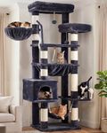 Gitelsnour Cat Tree, Cat Tower for Large Cats with 2 Big Platforms, 2 Baskets, condo and Toys, 63" Cat Scratching Posts for Indoor Cats, Smoky Gray GCT020G