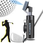 PROSKILLZ UK PRO Golf Club Brush Cleaner with Built-In Water Spray – 180ml Reservoir with Nylon Bristles & Retracted Hook – Portable Groove Cleaner Tool for Golf Bag – Golf Accessories Gift for Men