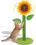 MOYMO Sunflower Cat Scratching Post & Interactive Toy | 38" Tall Scratcher with Rotating Flower Top for Indoor Cats, from Kittens to Large Adults