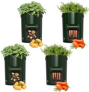 Senders 4Pack Potato Grow Bags 10 Gallon Potato Growing Bags Potato Planting Bag Garden Plant Bags for Potatoes Carrots Tomatoes, Cucumbers and other Vegetables