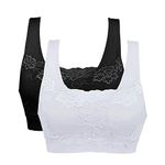 Litthing Women Sports Bra Seamless Comfortable Soft Breathable Ladies Lace Bras Removable Padded Tops Push up Underwear Packs for Yoga Fitness Exercise