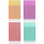 YHUIKXIN 40 Pcs Erasable Pen Refills, Color 0.35mm Refill for Erasable Gel Pen Erasable Rollerball Refills for Student Stationery School Office Supplies Dressmaking (Red, Orange, Green, Purple)