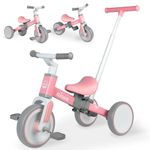 aiwo Tricycle for Toddlers 1-3, Baby Balance Bike with Pedal Conversion for 1 to 4 Year Old, Boys Girls First Gift Ride on Toy, Kids Tricycle with Parent Steering Push Handle