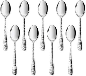 LIANYU 9PCS Kids Spoons Silverware Set, Stainless Steel Toddler Spoons for Soup, Dinner, Dessert, Children Silverware Flatware Set, Small Toddler Utensils Cutlery for Kids, Dishwasher Safe