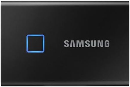 SAMSUNG T7 Touch Portable SSD 2TB,up to 1050MB/s, USB 3.2 External Solid State Drive, Black (MU-PC2T0K/WW)