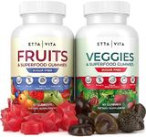 Everyday Debloat & Detox Sugar-Free Fruits and Veggies Gummies - Energy Support with Superfood Fruit and Vegetable Supplement (120 Chews) Cruelty-Free, Vegan, Gluten-Free, Fruit and Vegetable Vitamin