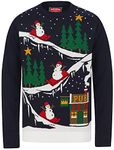 to The Pub Crew Neck Christmas Jumper in Eclipse Blue - Merry Christmas-L