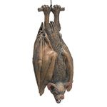 Brown Upsidedown Hanging Bat Prop,1 Pc. - Realistic Design. Perfect Decoration for Haunted Houses, Halloween Parties & More