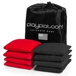 Play Platoon Premium Weather Resistant Duck Cloth Cornhole Bags - Set of 8 Bean Bags for Corn Hole Game - 4 Red & 4 Black...