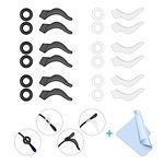 Mcyye 12 Pairs Eyeglasses Ear Grips, Anti Slip Eyeglass Retainer, Premium Silicone Ear Hook, Keep glasses from Slipping Down Your Nose, Simple, Effective Helper for Kids, Adults, Sports, Study & Work, Clear,black, Large