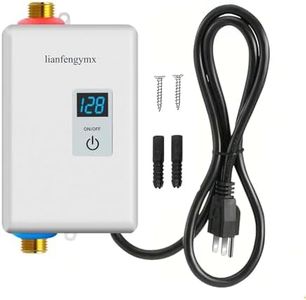Lianfengymx 110V Mini Tankless Water Heater Electric 3000W, Under Sink Instant Water Heater with LCD Digital Display, Smart Touch Control Point-of-Use for Kitchen, RV, Garage Hand Washing (White)