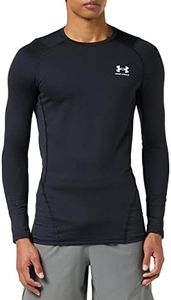 Under Armour Men's ColdGear Fitted Crew, Black (001)/White, Medium