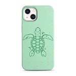 Hoola Boutique Biodegradable iPhone case, Eco-Friendly iPhone case, Compatible with iPhone 13 iPhone 13 case, Green Ocean Turtle iPhone case (iPhone 13)