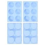 uxcell 4pcs Silicone Muffins Pan, 6 Cup Silicone Cupcake Pan Nonstick Baking Tray for Muffins, Cupcakes, Dishwasher Safe, Blue