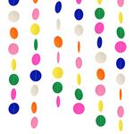 Pop The Party 2 Pack 5 Meters Round Paper Garland Circle Dots Hanging String Decorations for Wedding/Birthday Party