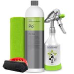detailmate interior cleaning set - Koch Chemie POL Star - textile, leather & alcantara cleaner 1 liter - Kwazar Super PRO+ 360 degree spray bottle 0,5L, micro fiber cloth 40x40cm - rubber brush
