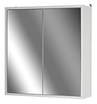 Urbn-Living White Wooden Wall Mounted Mirror Door Bathroom Cabinet (2 Full Doors)