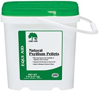 Farnam Equi Aid Natural Horse Psyllium Pellets Supplement for Horses, Supports Removal of Sand & Dirt From the Ventral Colon, 5 Pound, 16 Scoops