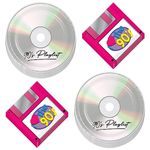 90's Party Supplies - Floppy Disk Napkins and CD Paper Plates (Serves 16) - I Love The 1990's Throwback Decades Celebration Tableware