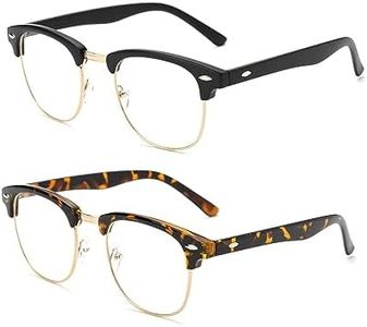 Pro Acme Glasses Semi Rimless Frame Filter Blue Ray Computer Glasses（Matte Black丨Gold+ Tortoise 2Pack）