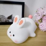 Cute Rabbit Night Light, LED Squishy Novelty Animal Night Lamp, 3 Level Dimmable Nursery Nightlight for Breastfeeding Toddler Baby Kids Decor, Cool Gifts for Kids