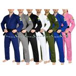 FUJI BJJ Uniform - Brazilian Pride Special Edition Middleweight Jiu Jitsu Kimono Gi with White Belt (White/A3)