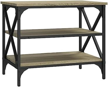 vidaXL TV Stand with Industrial Frame - Rectangular TV Cabinet Made of Engineered Wood and Iron, Sonoma Oak, 60x40x50 cm