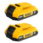 DEWALT 20V MAX Battery, Compact 2.0Ah Double Pack (DCB203-2)