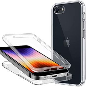 Coque pour iPhone SE 2020/2022/ iPhone 7 / iPhone 8 360 Degrés Protection, Transparente Souple Mince Étui en Silicone TPU Front et PC Retour Anti-Scratch Anti Choc Bumper Housse Case