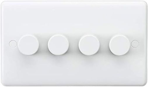 Knightsbridge CU2164 Curved Edge 4 Gang Dimmer, White