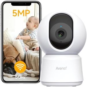 ARENTI 360°View 5MP Indoor Security Camera,5G&2.4G WiFi 6 Baby Monitor,Pet Cameras with App,Motion Tracking, Sound Detection,Night Vision,Two-Way Audio,Works with Alexa (P2F)