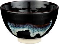 DoMatcha - Ceremonial Bowl, Traditional Ceramic Japanese Green Tea Matcha Powder Chawan, Deep Ocean