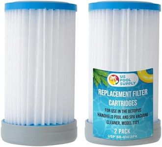 U.S. Pool Supply 2 Replacement Filter Cartridges for Use in The Octopus Handheld Pool and Spa Vacuum Cleaner, Model 1121 - Provides Premium Clean Water Filtration, Removes Finest Swimming Pool Debris