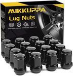 MIKKUPPA 1/2-20 Black Lug Nuts - Replacement for Aftermarket EZGO and Club Car Golf Carts 16PCS 60 Degree Steel Conical tire Lug nut