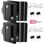 RISTOW 2-Pack Upgraded RV Door Locks for Travel Trailers with Paddle Deadbolt, Camper Door Latch Lock Replacement Kit for Trailer Door Camper Horse Trailer Cargo Hauler