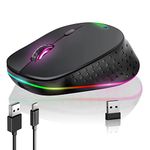 Greshare Wireless gaming mouse computer mouse PC mouse Mac Gaming mouse Bluetooth mouse Soundless Mouse Mice for PC, Tablet, Laptop with Win/Pad/Mac/Linux/Andriod/iOS.gift (Black)