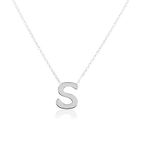 I JUELS ; LIVE THE EMOTIONS 925 Sterling silver Initials Alphabets Pendants with chain | Gift for Women & Girls | With Certificate of Authenticity and 925 Stamp | 6 Month Warranty* (S)