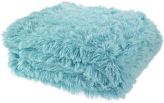 Catherine Lansfield Cuddly Deep Pile 150x200cm Blanket Throw Duck Egg Blue