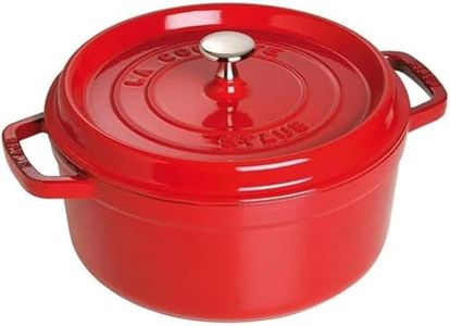 STAUB Cocotte, Gusseisen Bräter, Alle Herdarten inkl Induktion, Rund, 26 cm, 5,0 L, Kirsch-Rot, Kirschrot
