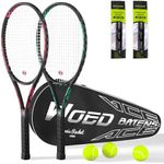 Pro Tennis Racket for Adults, 2 Player 27 inch Speed Tennis Racquet Acceptable for Beginner and Professional with 3 Tennis Balls, 2 Vibration Dampes, 2 Overgrips, Tennis Bag