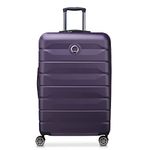 Delsey Air Armour Suitcase with 4 Wheels 77 cm, Purple, Hard case with 4 double wheels
