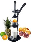 HKUTOTECH Aluminium Hand Press Citrus Fruit Juicer, Cold Press Juicer, Manual Hand Press Juicer and Squeezer for Fruits and Vegetables - Big (Made in India) Super Black.