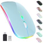 【Upgrade】 LED Wireless Mouse, Slim Silent Mouse 2.4G Portable Mobile Optical Office Mouse with USB & Type-c Receiver, 3 Adjustable DPI Levels for Notebook, PC, Laptop, Computer, MacBook (Blue)