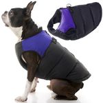 Gooby Padded Cold Weather Vest for Small Dogs with Safe Fur Guard Zipper Closure, X-Large, Purple