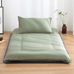 Kumori Futon Cover, Washed, 100% Cotton, Mattress/Mattress, Fully Washable, Japanese Style, Fully Protective, Washable Futon Sheet (Single, 41.3 x 84.6 inches (105 x 215 cm), Green)