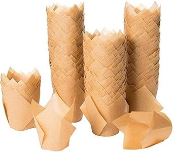 Juvale Tulip Cupcake Liners - 300-Pack Medium Baking Cups, Muffin Wrappers, Perfect for Birthday Parties, Weddings, Baby Showers, Bakeries, Catering, Restaurants, Kraft Brown